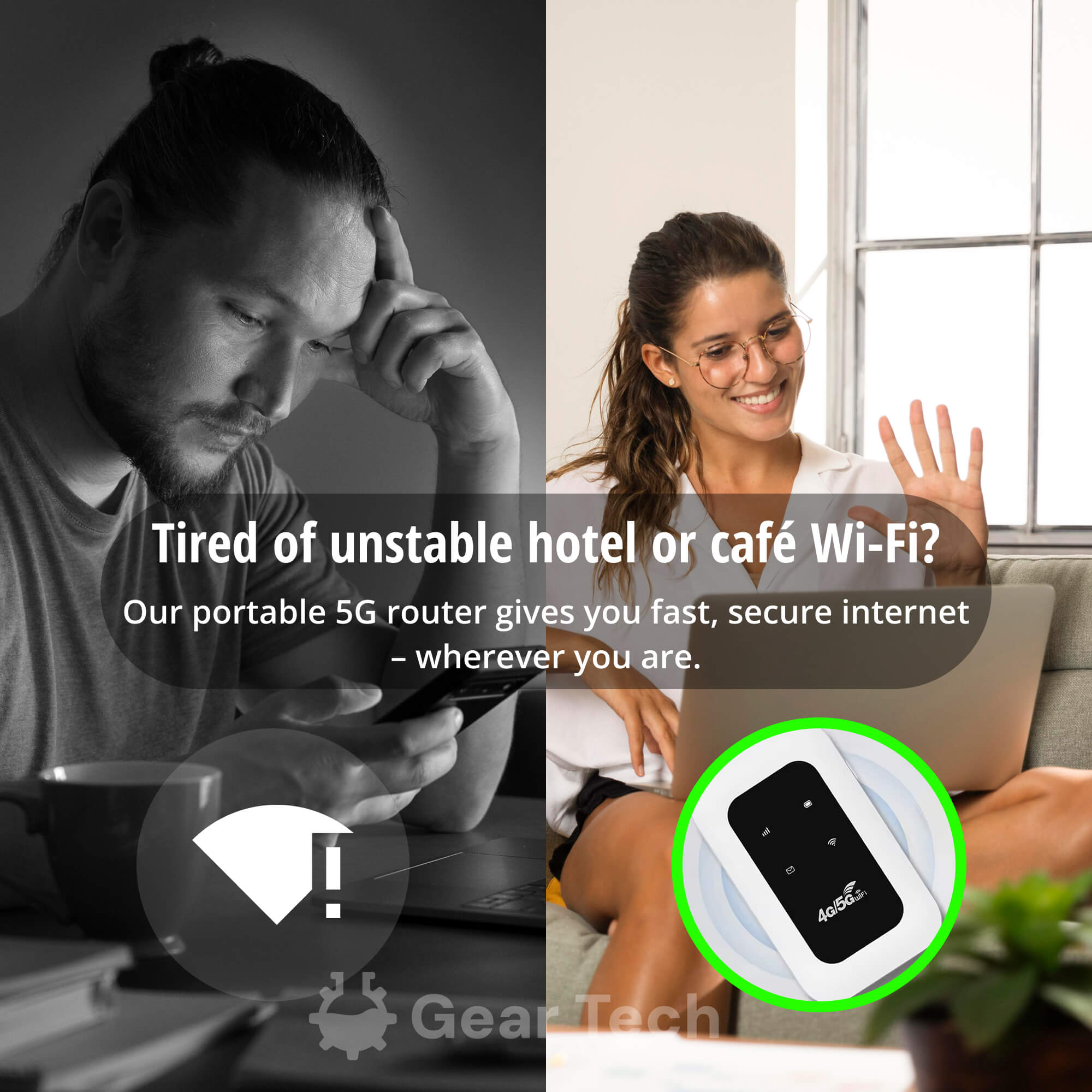 Kompaktowy mobilny router WiFi 5G z funkcją hotspotu