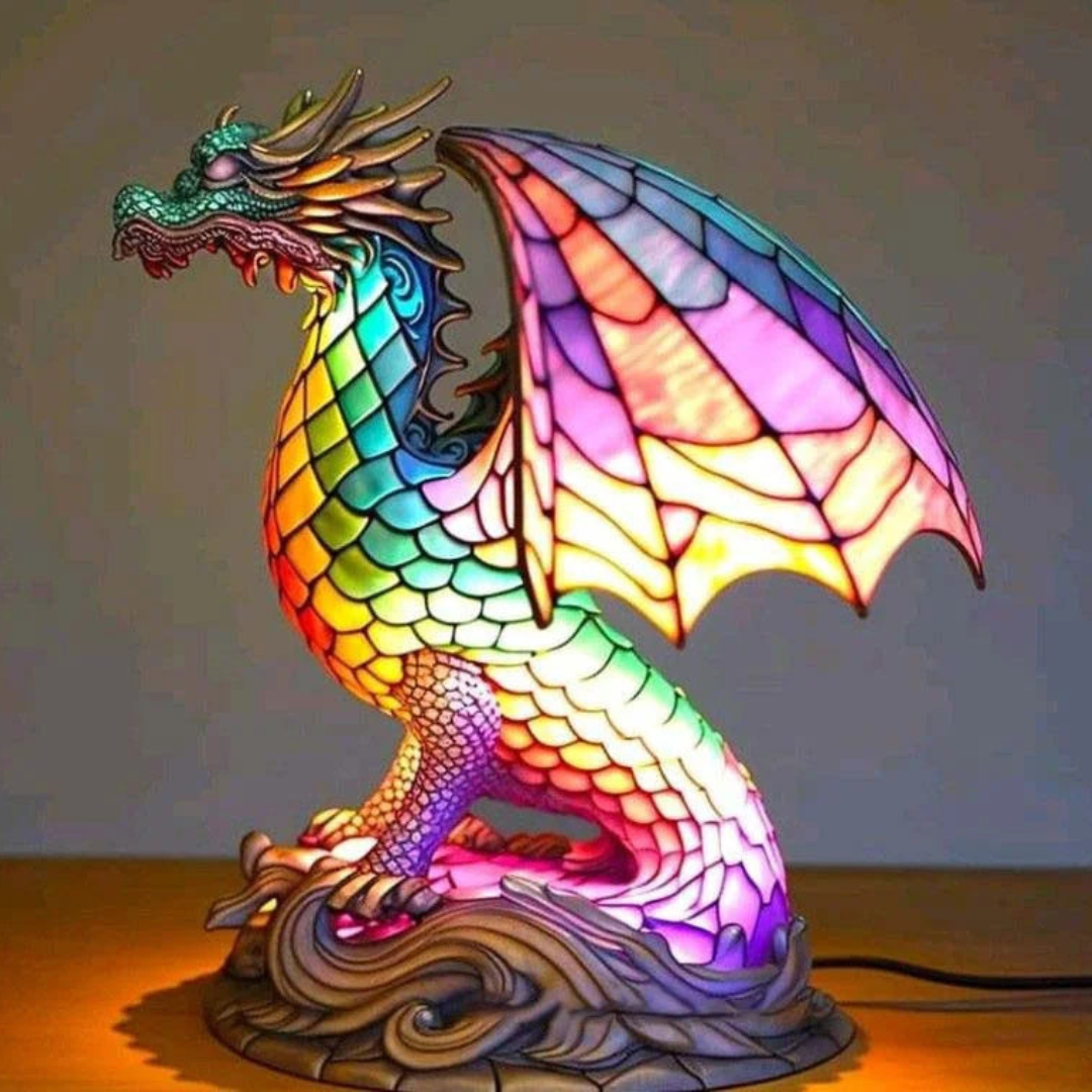 Ozdobna artystyczna zwierzęcia szklana lampa stołowa do wnętrz domowych