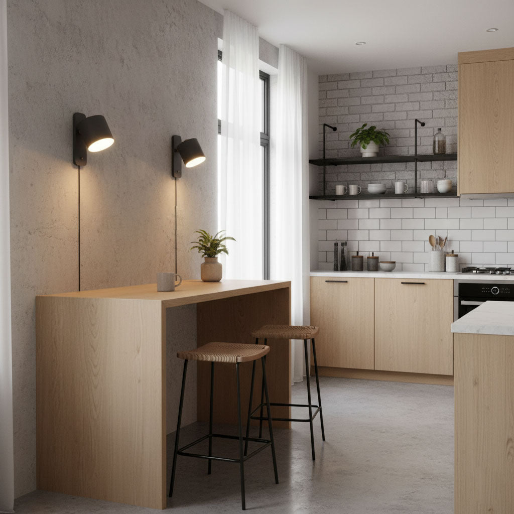 Obrotowa cylindryczną regulowana kinkietowa lampa ścienna