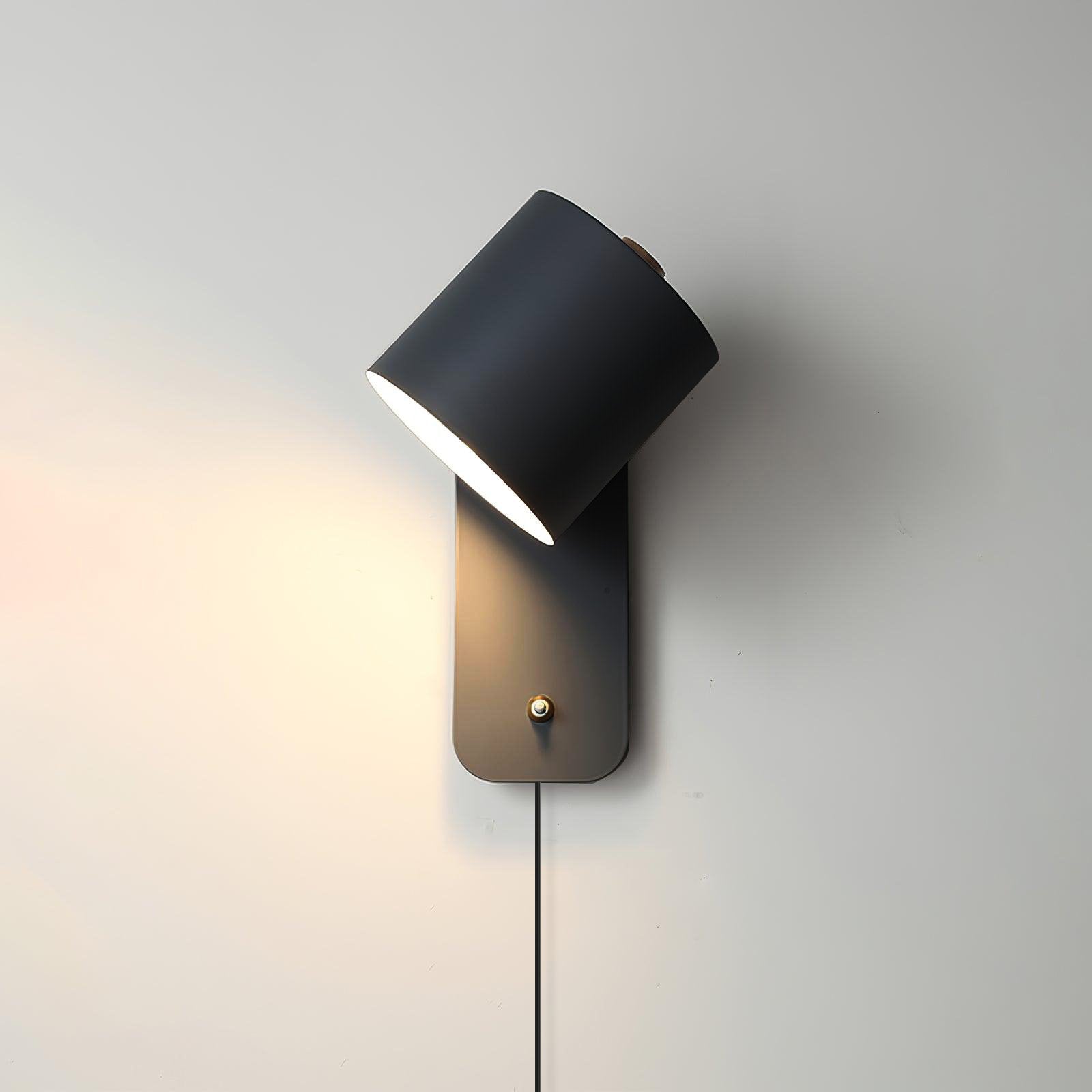 Obrotowa cylindryczną regulowana kinkietowa lampa ścienna