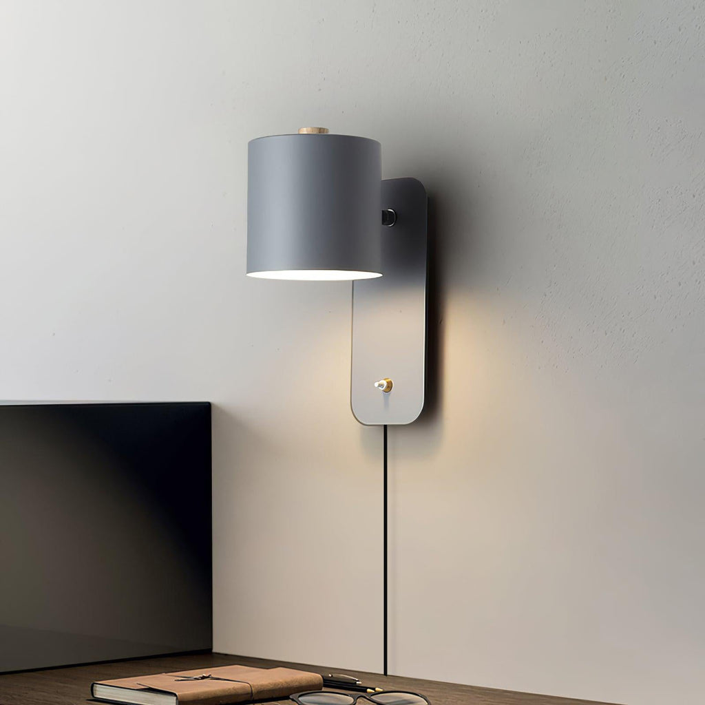 Obrotowa cylindryczną regulowana kinkietowa lampa ścienna