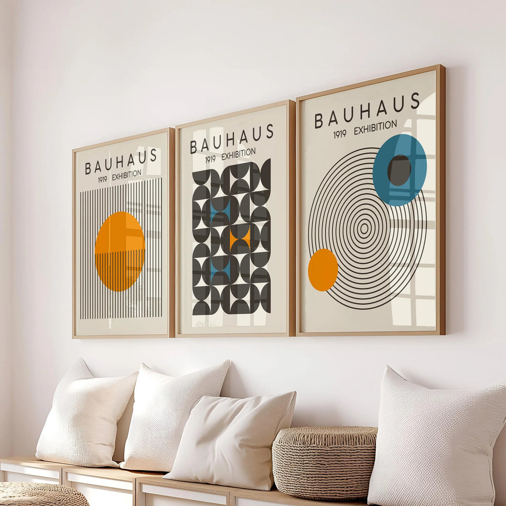 Abstrakcyjny Zestaw Dekoracji Ściennej Wydruki Bauhaus