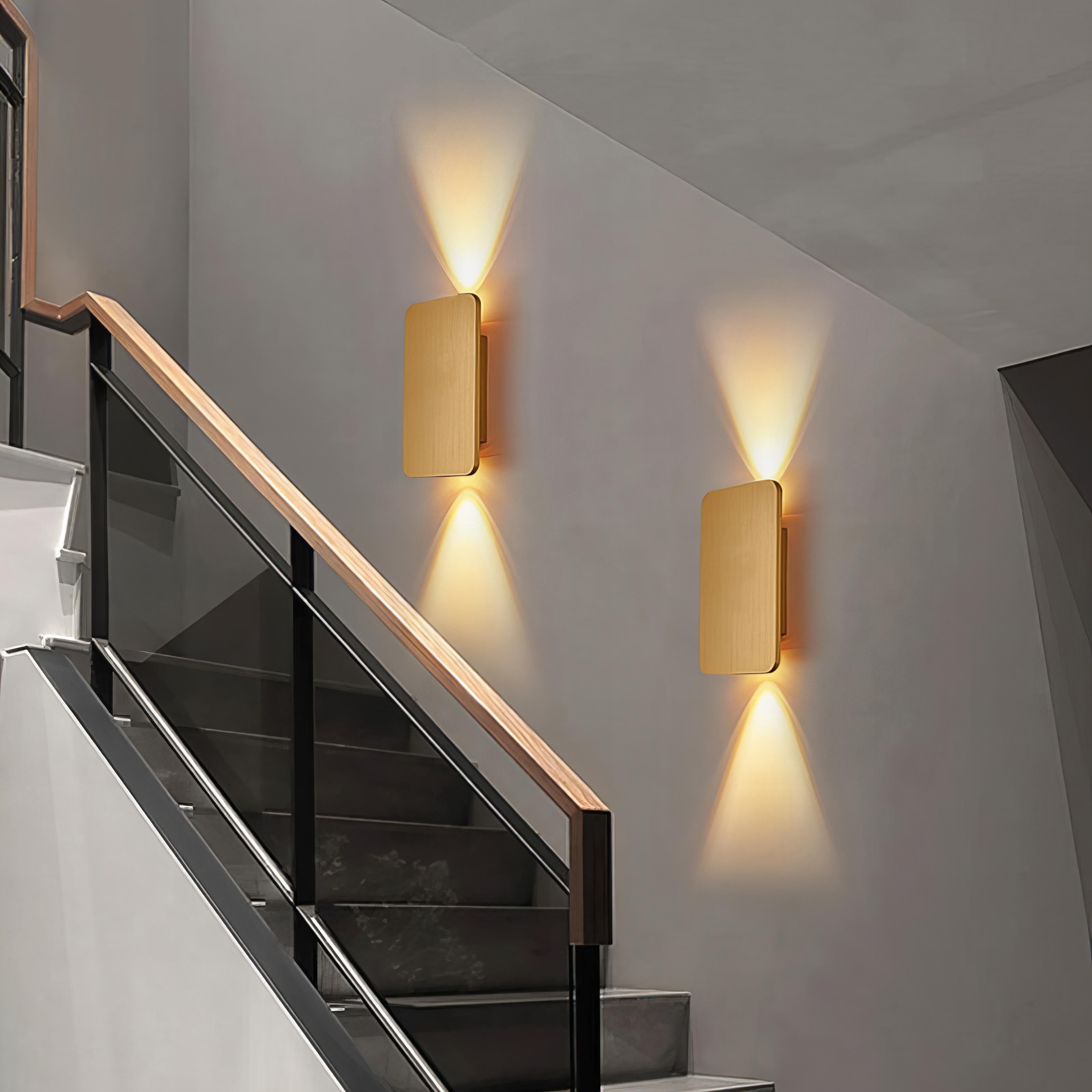 Nowoczesna metalowa lampa ścienna LED prostokątna do wnętrz