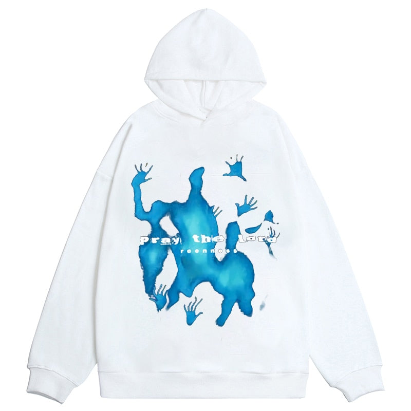 Bluza Z Kapturem Oversize Unisex Z Nadrukiem Luźny Krój Na Co Dzień