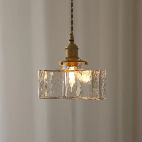 Dekoracyjna szklana lampa wisząca vintage do kuchni
