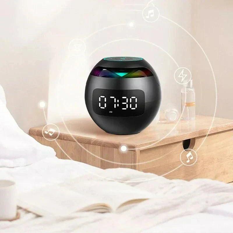 Cyfrowy Budzik z Głośnikiem Bluetooth i Kolorowym Podświetleniem LED