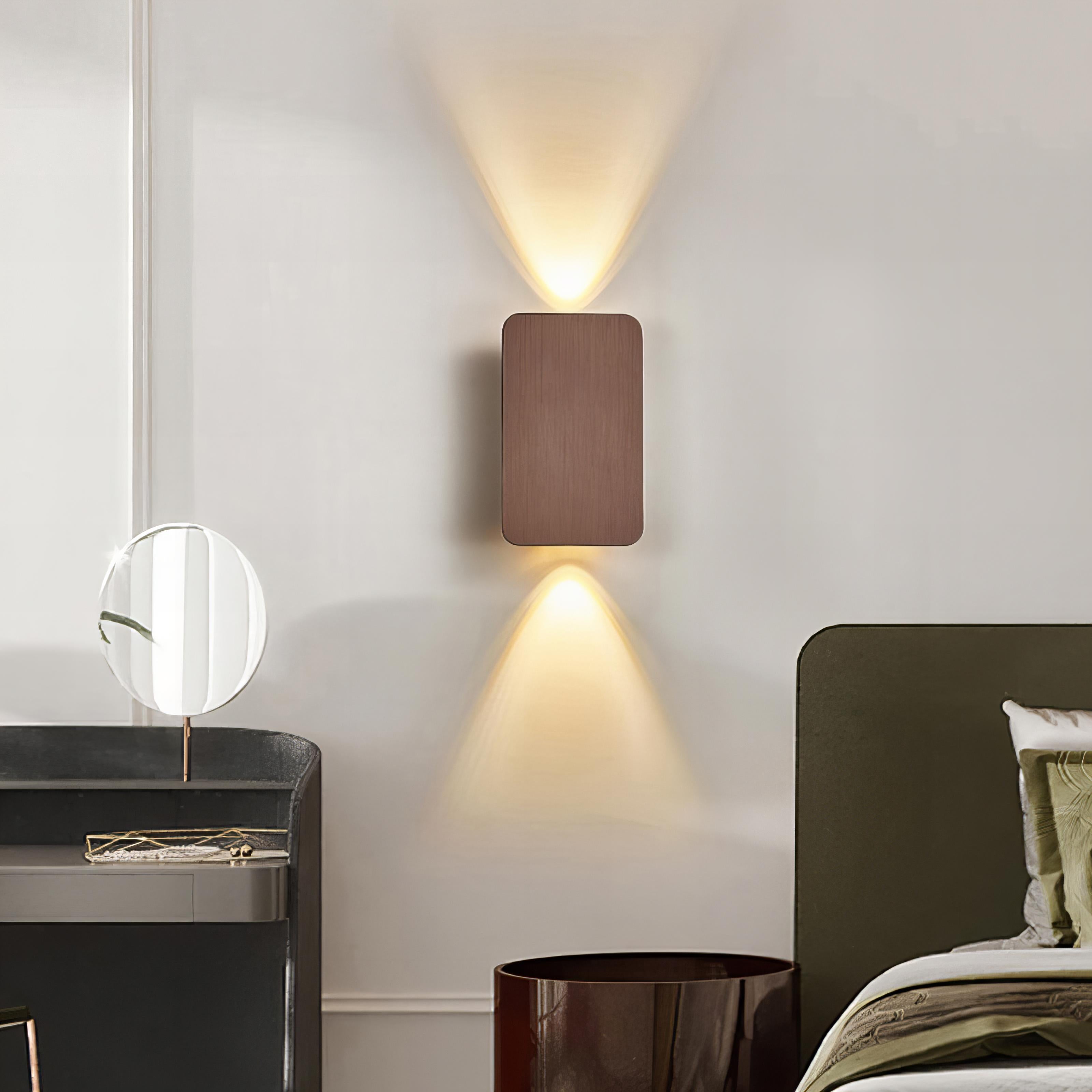 Nowoczesna metalowa lampa ścienna LED prostokątna do wnętrz