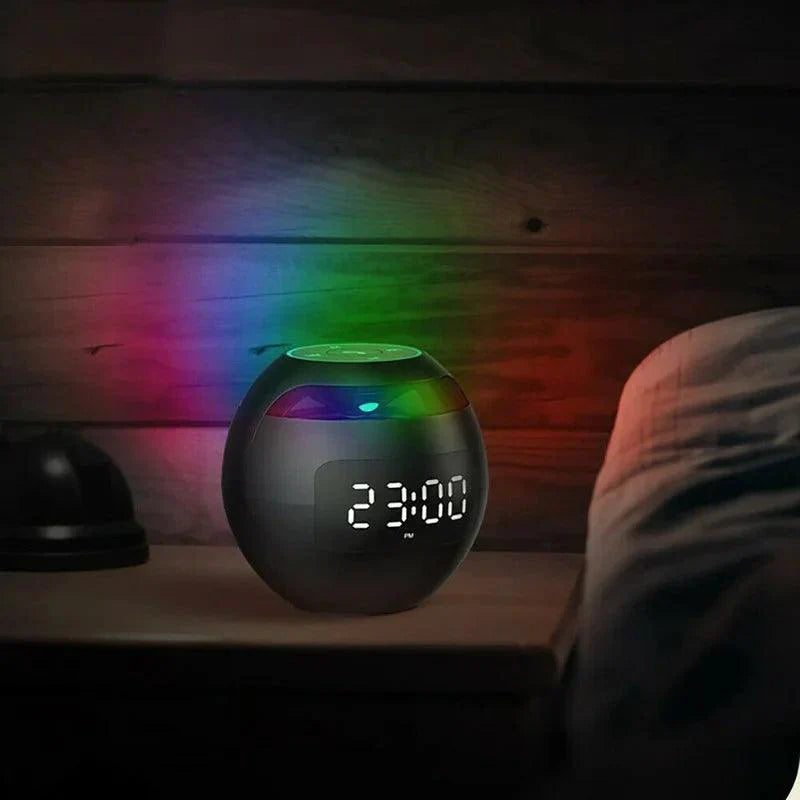 Cyfrowy Budzik z Głośnikiem Bluetooth i Kolorowym Podświetleniem LED