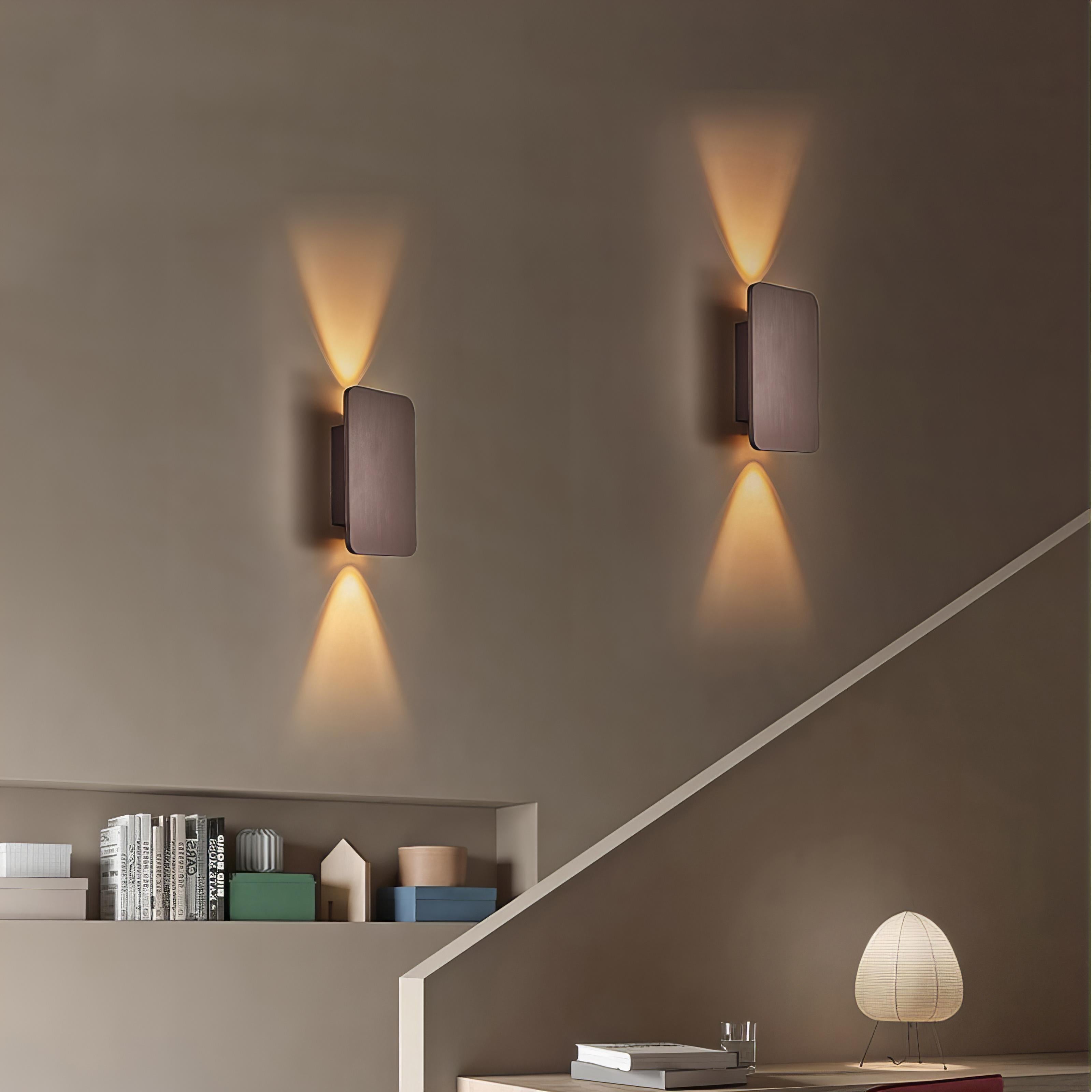 Nowoczesna metalowa lampa ścienna LED prostokątna do wnętrz
