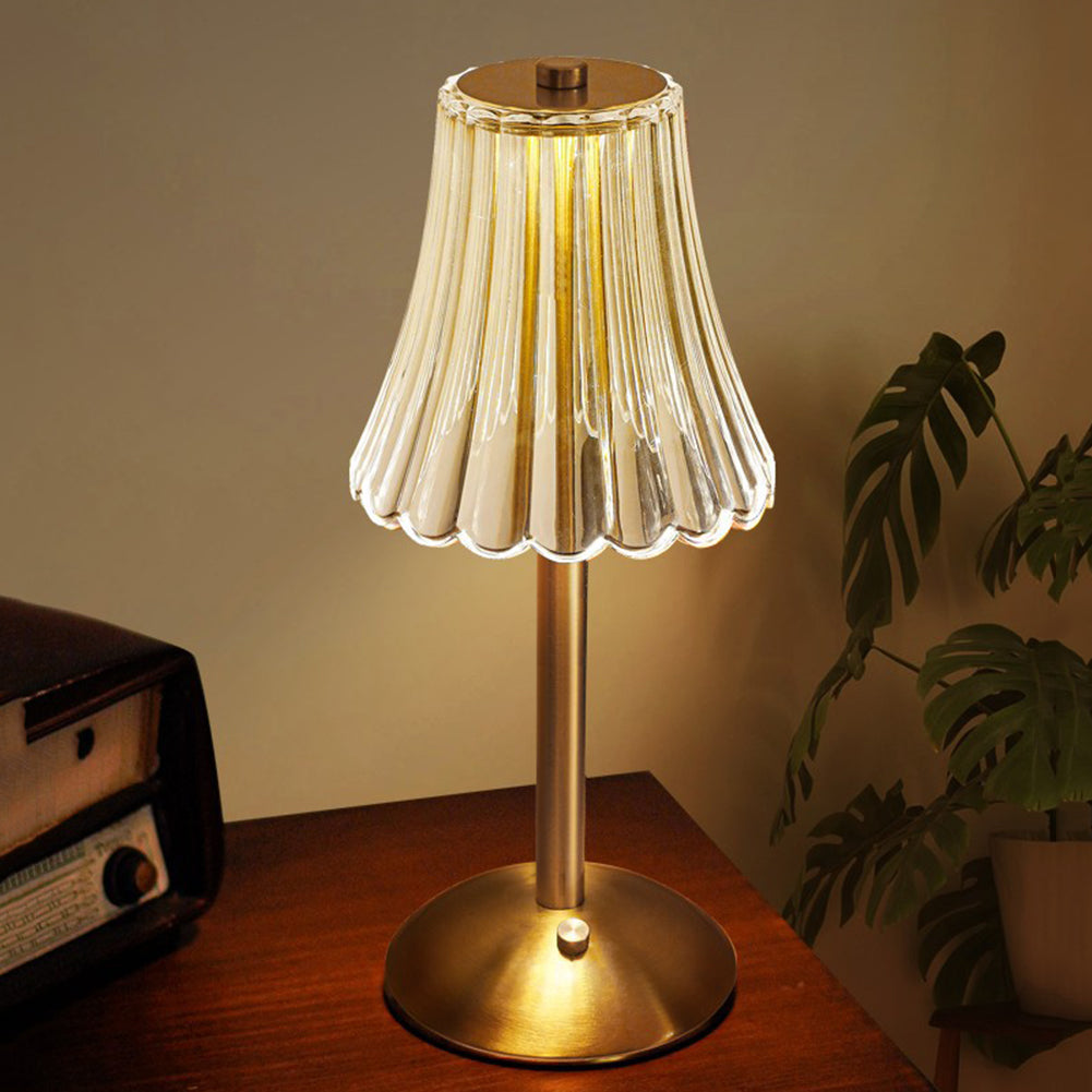 Elegancka LED lampa kryształowym dotykowym i regulacją jasności