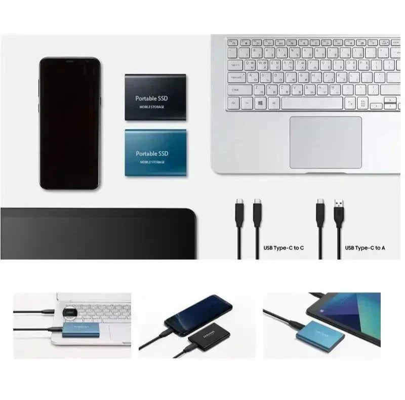 Wydajny 2TB zewnętrzny dysk SSD – Przenośna pamięć dla laptopów i komputerów stacjonarnych