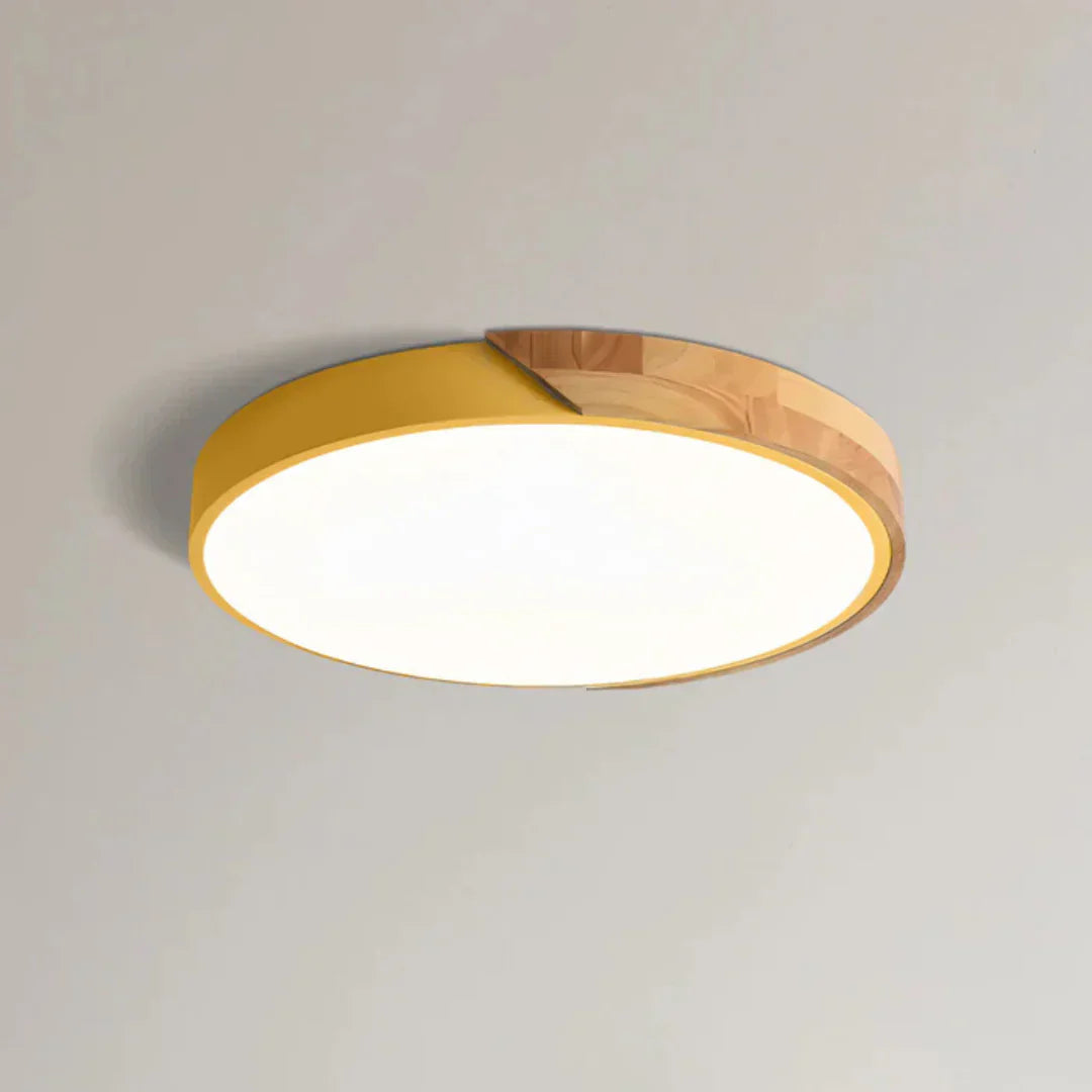 Domowa lampa sufitowa skandynawska drewniana natynkowa