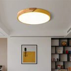 Minimalistyczna skandynawska drewniana lampa sufitowa natynkowa