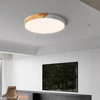 Minimalistyczna skandynawska drewniana lampa sufitowa natynkowa
