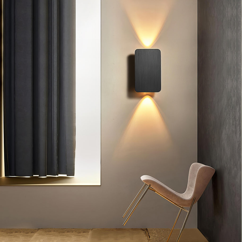 Nowoczesna metalowa lampa ścienna LED prostokątna do wnętrz