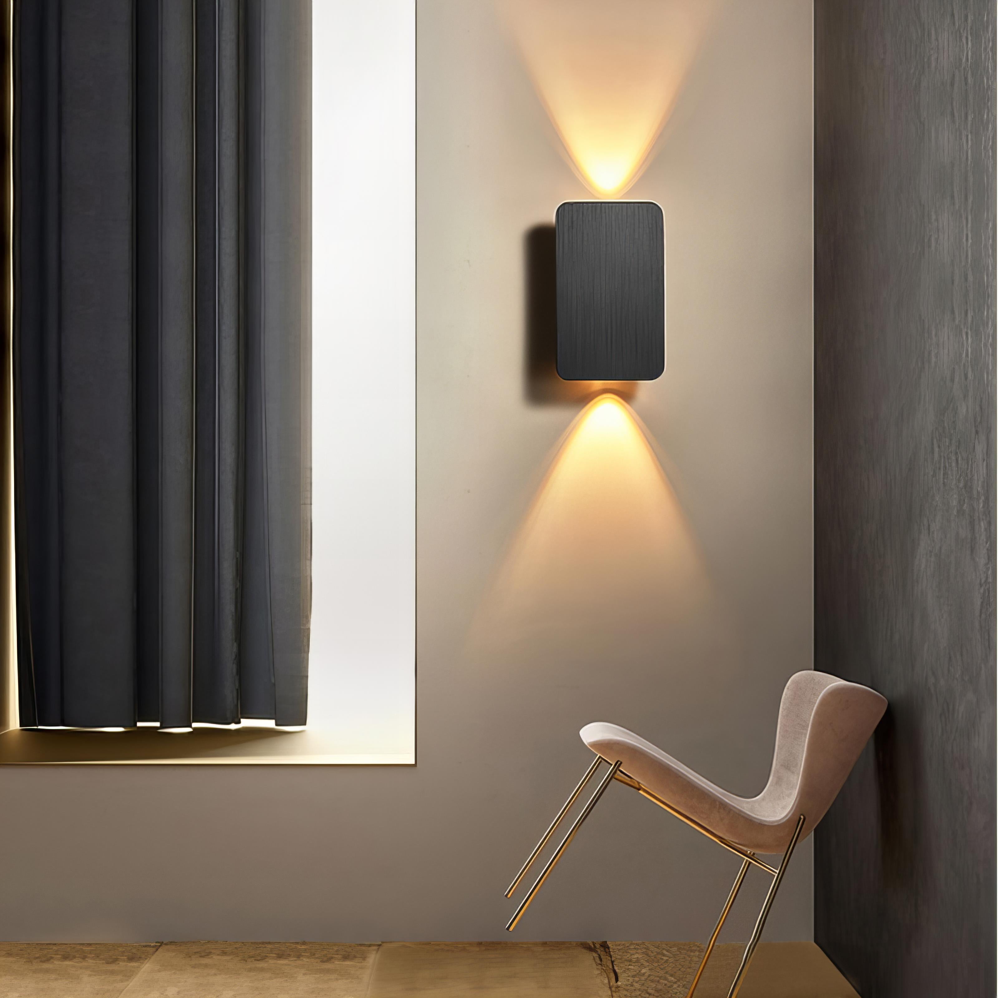 Nowoczesna metalowa lampa ścienna LED prostokątna do wnętrz