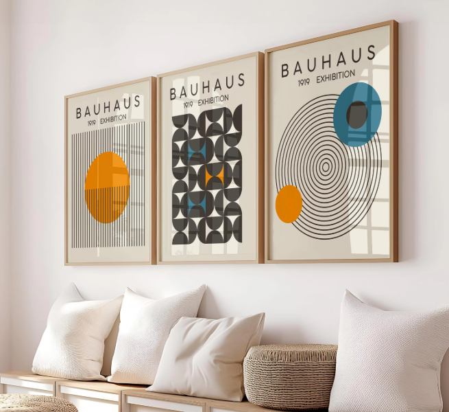 Abstrakcyjny Zestaw Dekoracji Ściennej Wydruki Bauhaus