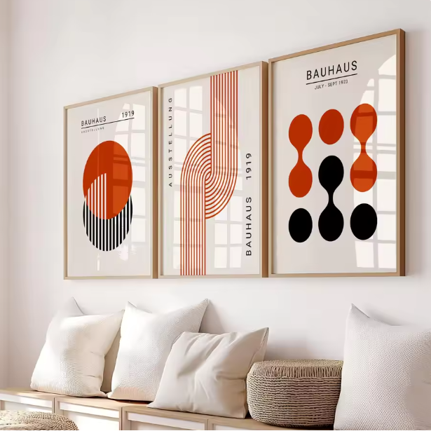 Abstrakcyjny Zestaw Dekoracji Ściennej Wydruki Bauhaus