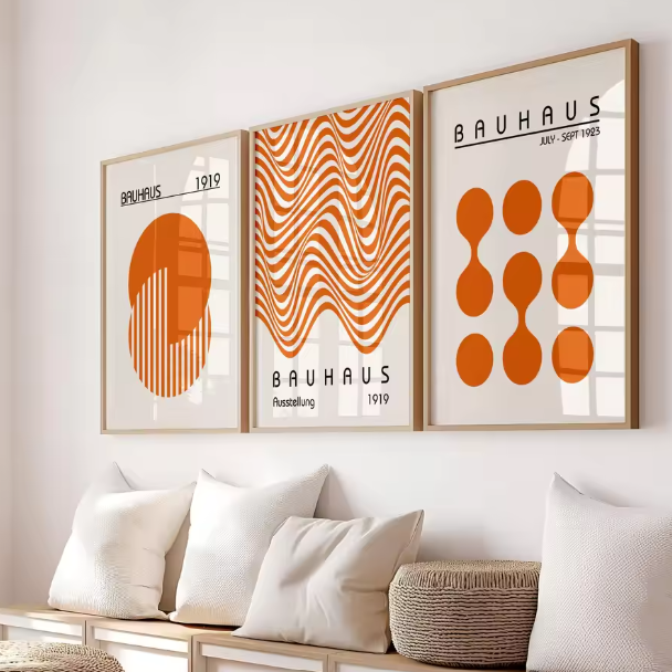Abstrakcyjny Zestaw Dekoracji Ściennej Wydruki Bauhaus
