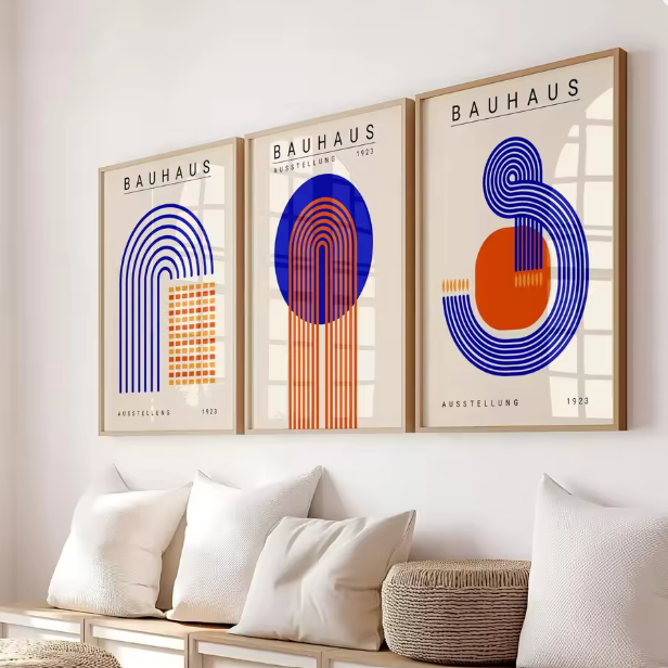 Abstrakcyjny Zestaw Dekoracji Ściennej Wydruki Bauhaus