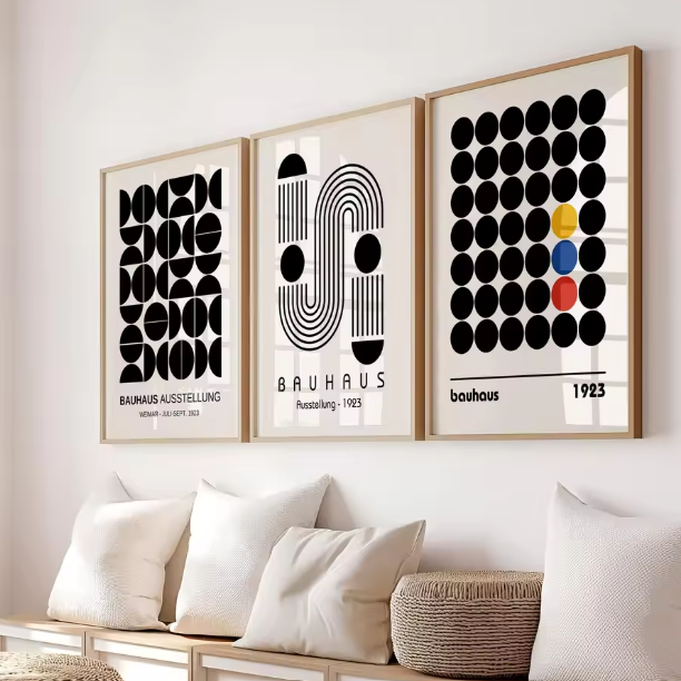 Abstrakcyjny Zestaw Dekoracji Ściennej Wydruki Bauhaus