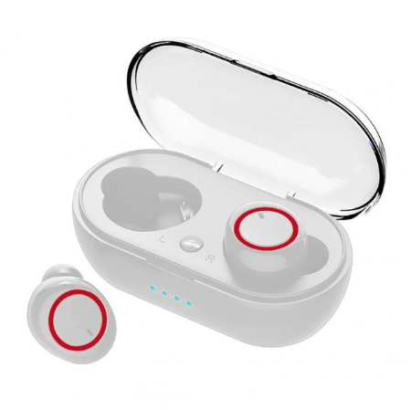Bezprzewodowe słuchawki Bluetooth z mikrofonem i etui ładującym