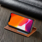 Eleganckie skórzane etui iPhone z miejscem na kartę