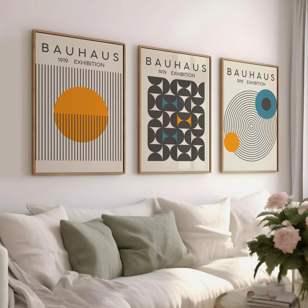 Abstrakcyjny Zestaw Dekoracji Ściennej Wydruki Bauhaus