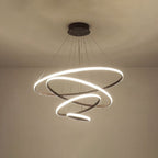 Minimalistyczny lampa wisząca LED z pływającymi pierścieniami do jadalni i salonów