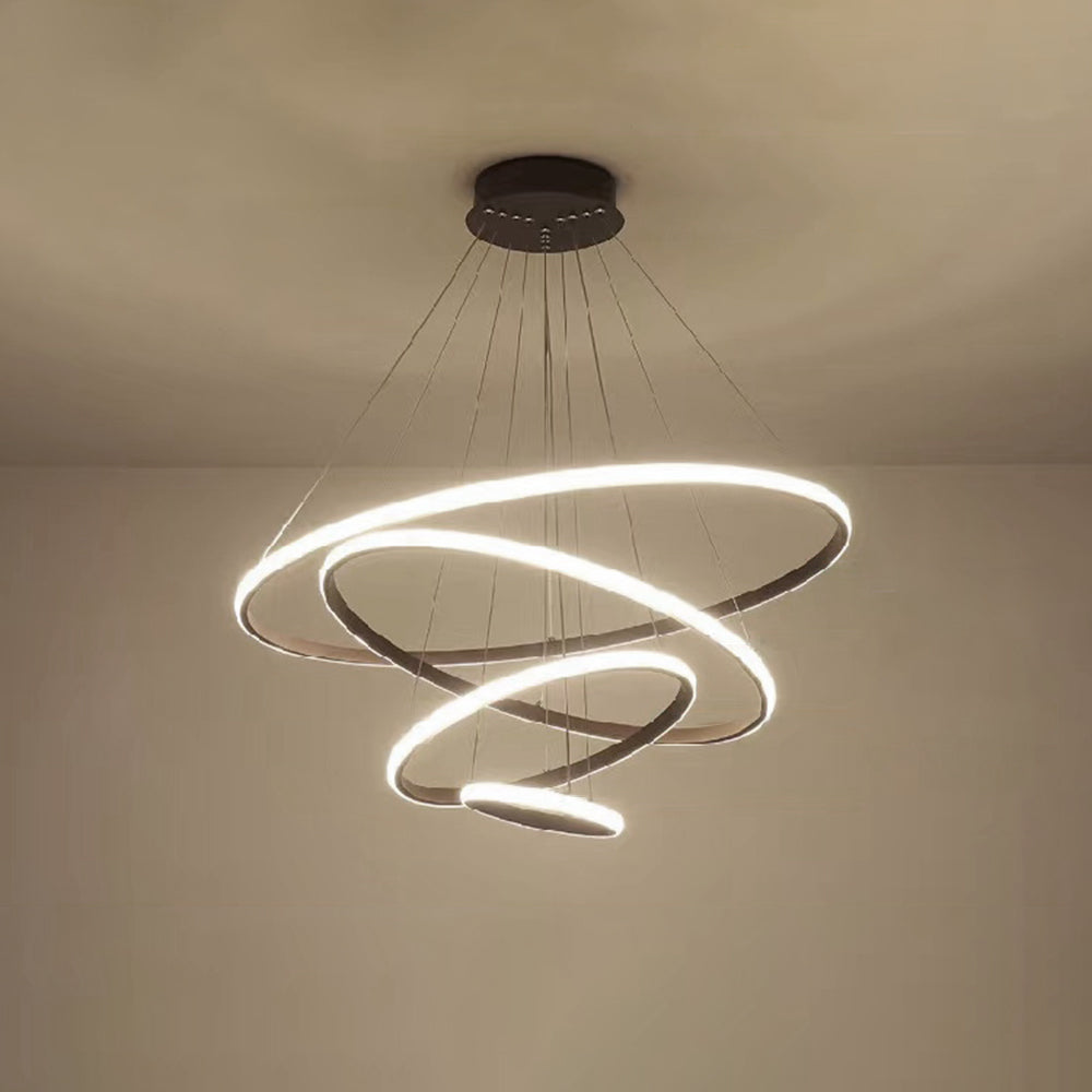 Lampa wisząca LED minimalistyczna z pierścieniami do jadalni
