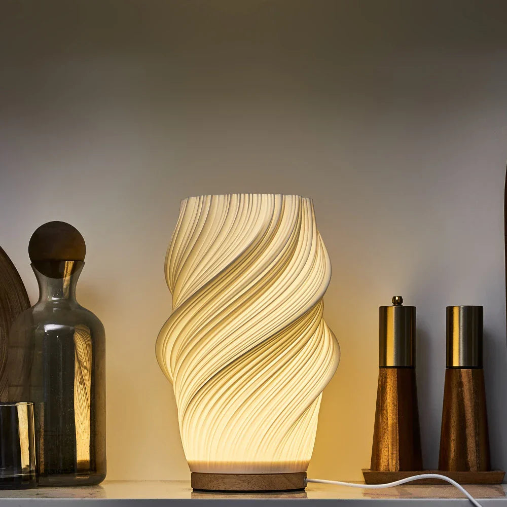 Nowoczesna lampa stołowa wave crest LED oświetlenie dekoracyjne