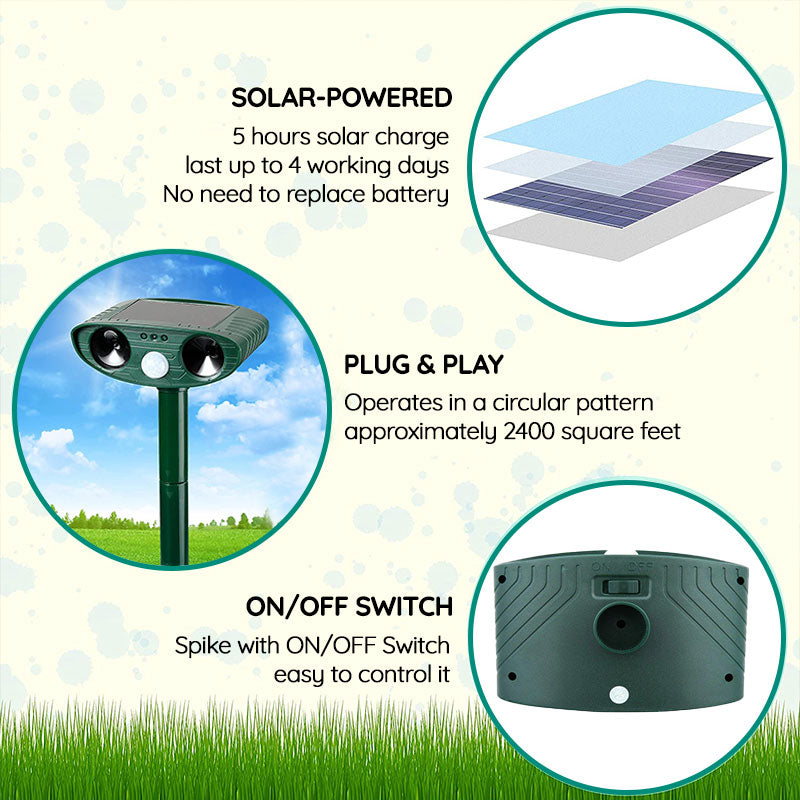 Ultradźwiękowy odstraszacz szkodników z migającym światłem