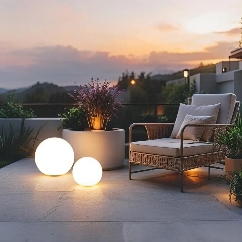 Zewnętrzne oświetlenie kuliste LED elegancka lampa zewnętrzna
