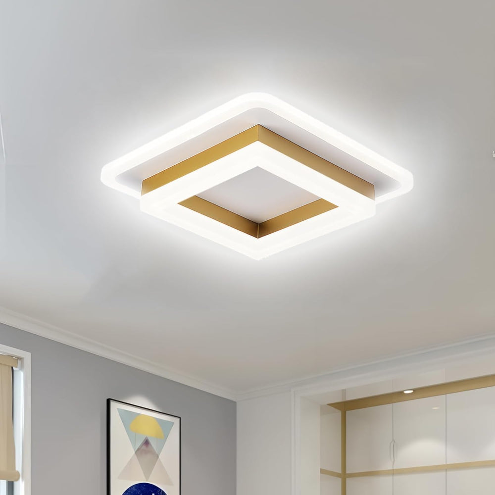 Smukła kwadratowa nowoczesna lampa sufitowa LED – kompaktowy plafon