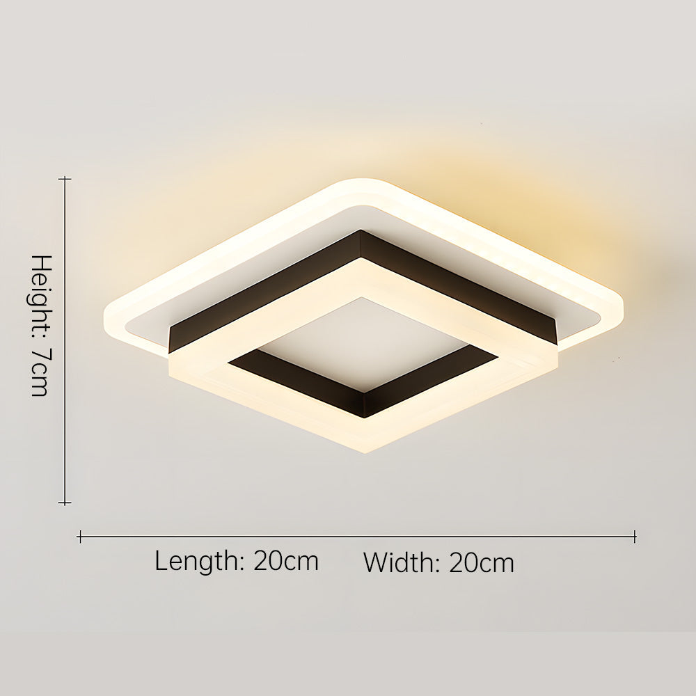 Smukła kwadratowa nowoczesna lampa sufitowa LED – kompaktowy plafon