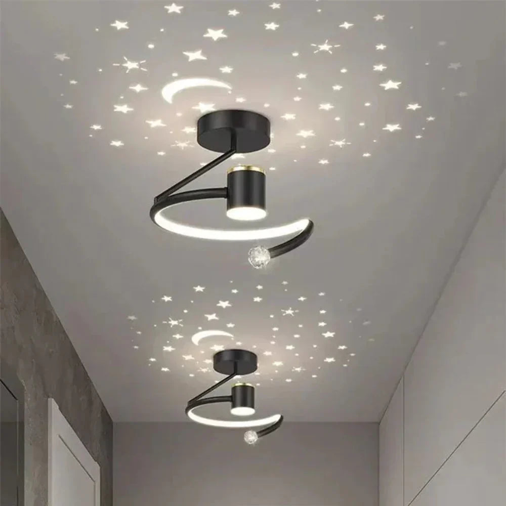 Okrągła Lampa Sufitowa Led Ściemniana Wzór Gwiazd Pokój Dziecka