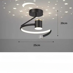 Okrągła lampa sufitowa LED z funkcją ściemniania - Imitująca rozgwieżdżone niebo, do sypialni i pokoi dziecięcych