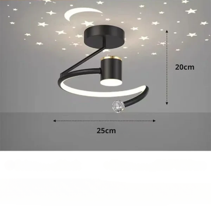Okrągła Lampa Sufitowa Led Ściemniana Wzór Gwiazd Pokój Dziecka