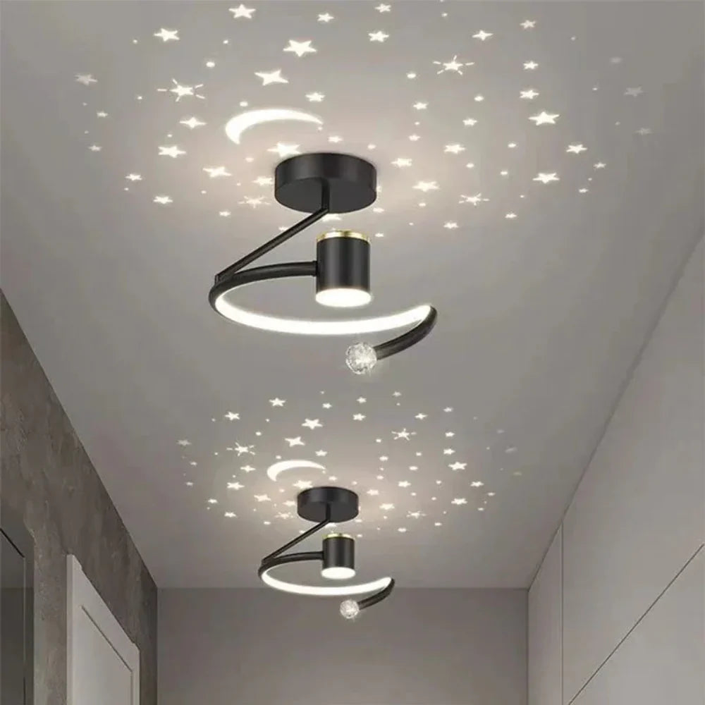 Eteryczna lampa sufitowa LED z funkcją ściemniania - Imitująca rozgwieżdżone niebo