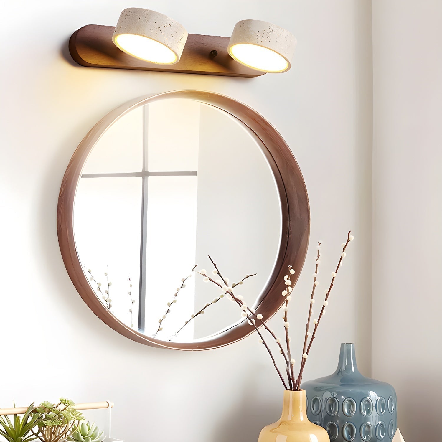 Wszechstronna przytulna lampa LED z naturalnego kamienia do przedpokoju, łazienki i sypialni