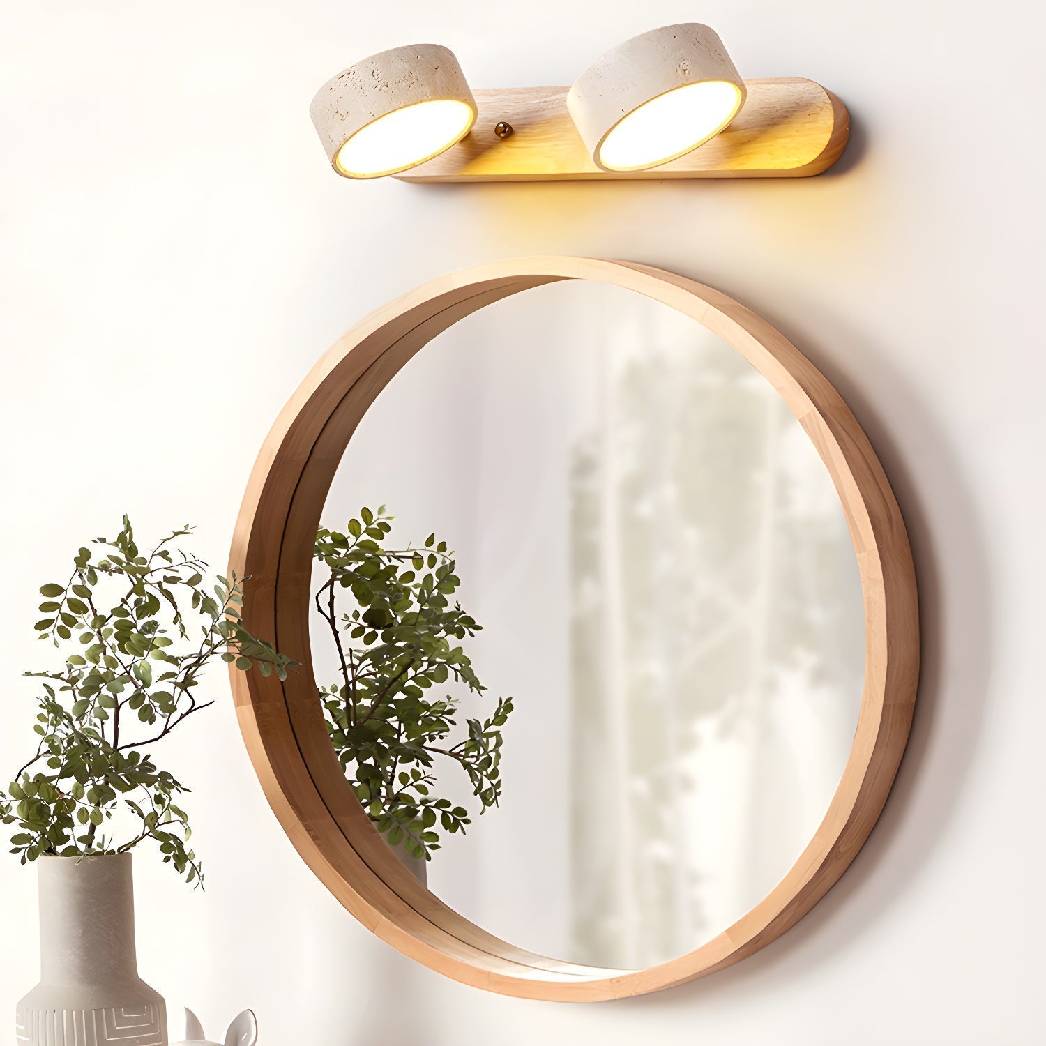 Wszechstronna przytulna lampa LED z naturalnego kamienia do przedpokoju, łazienki i sypialni