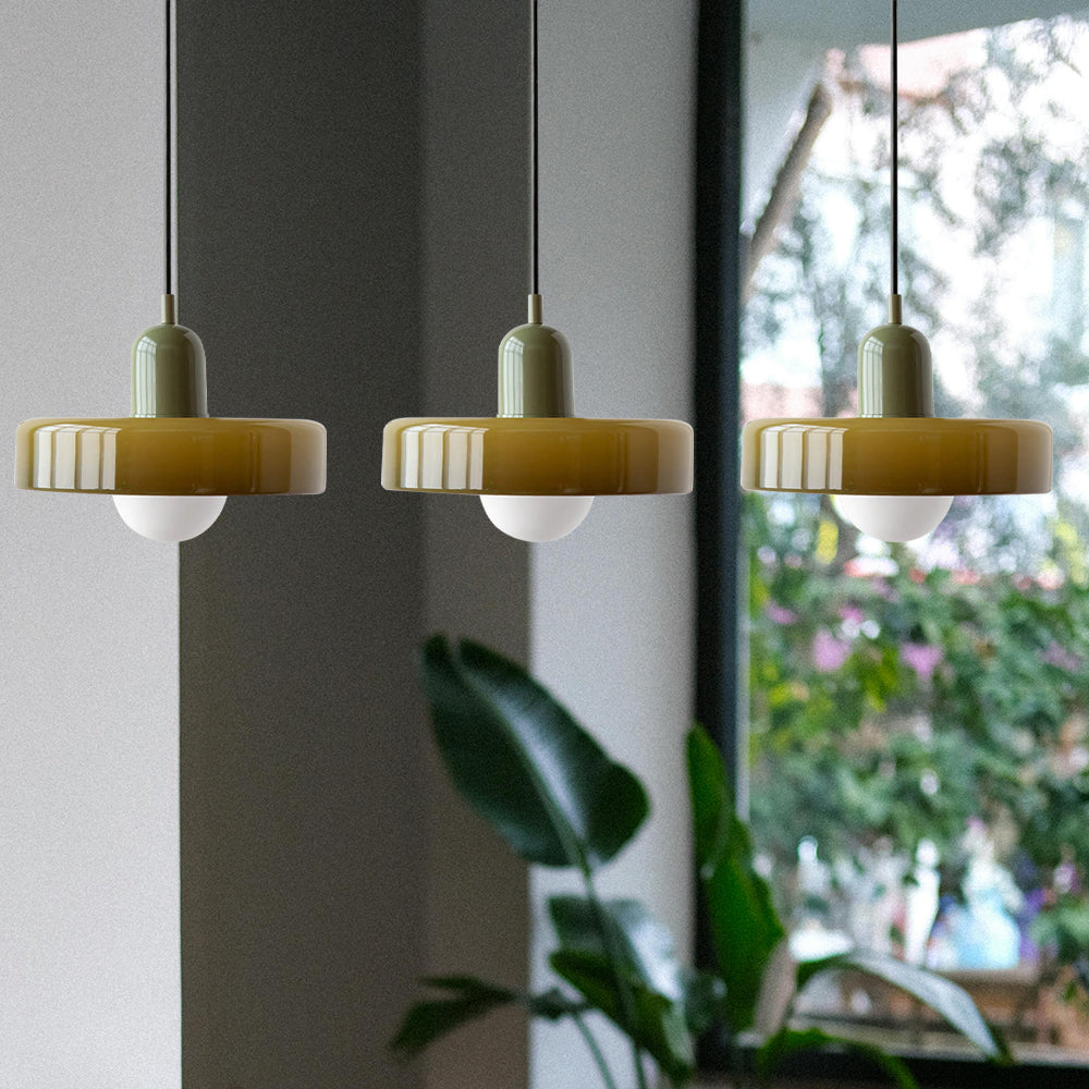 Urzekająca nastrojowa kolorowa 3-punktowa szklana lampa wisząca do wnętrz domowych