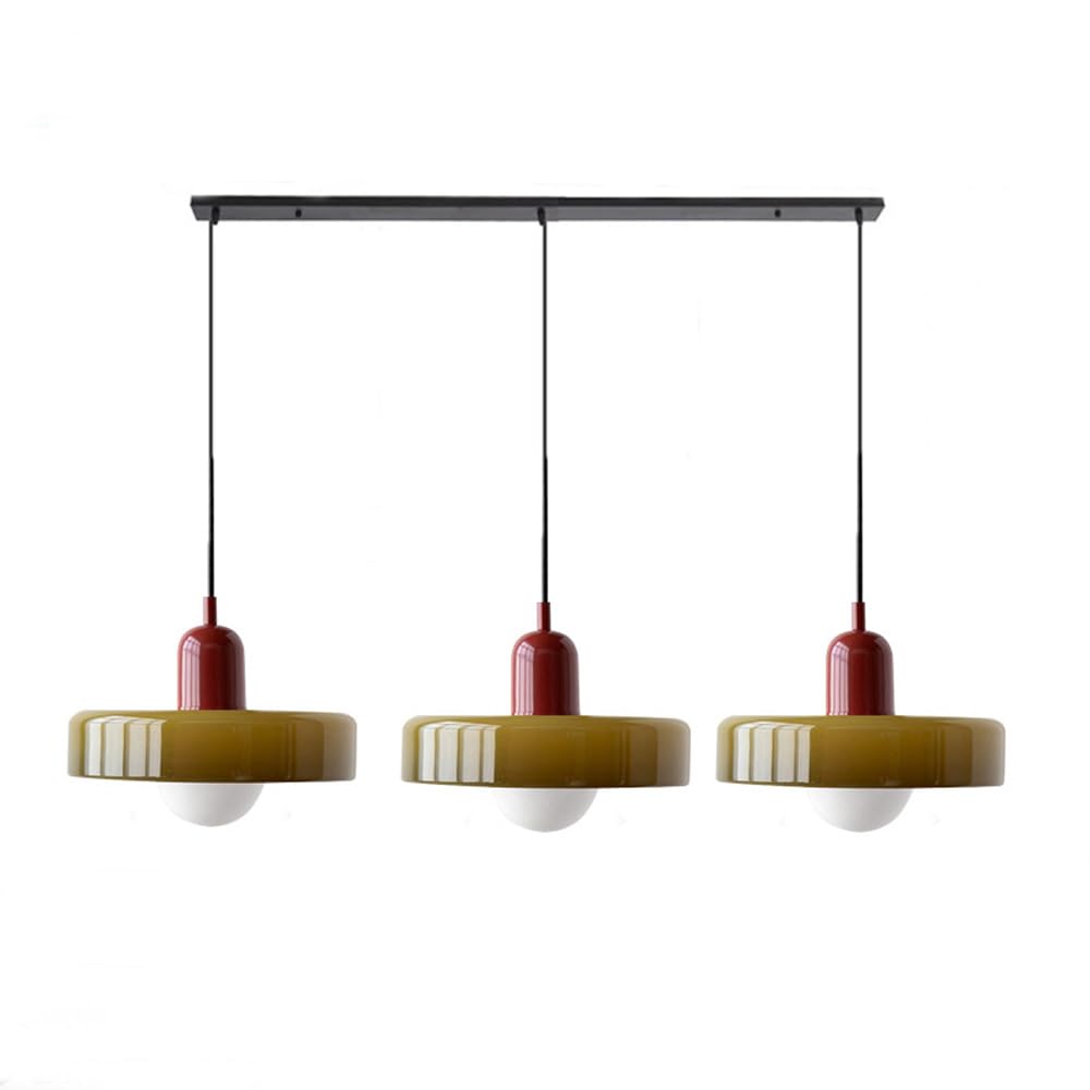 Urzekająca nastrojowa kolorowa 3-punktowa szklana lampa wisząca do wnętrz domowych