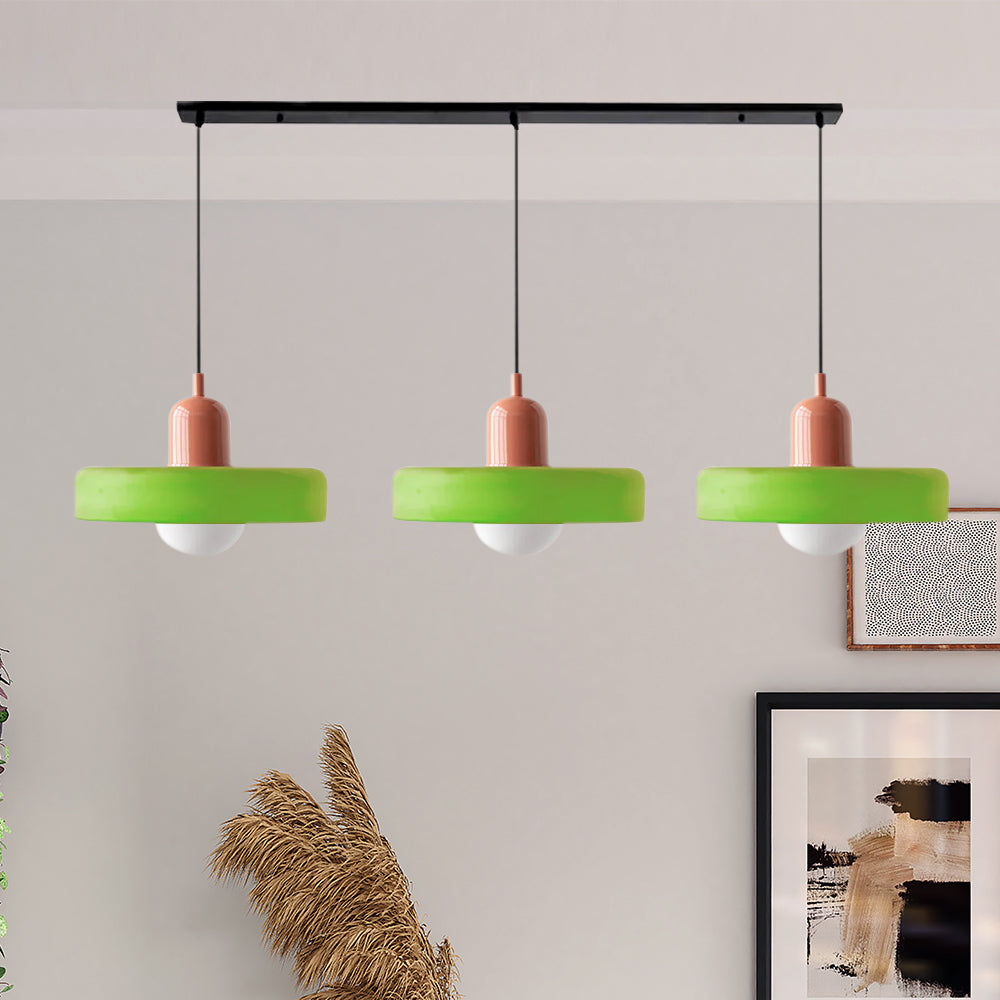 Urzekająca nastrojowa kolorowa 3-punktowa szklana lampa wisząca do wnętrz domowych