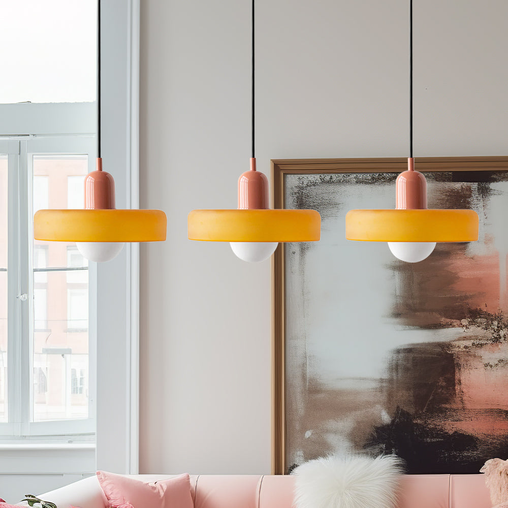 Urzekająca nastrojowa kolorowa 3-punktowa szklana lampa wisząca do wnętrz domowych