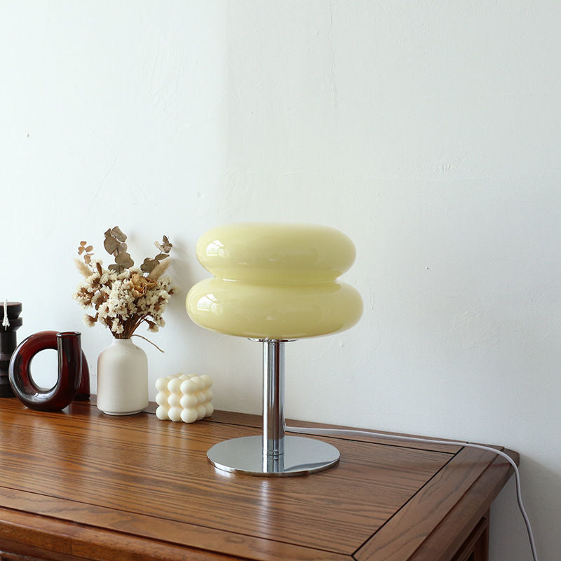 Retro włoska miękka szklana LED lampa stołowa zapewniająca spokojną i relaksującą atmosferę