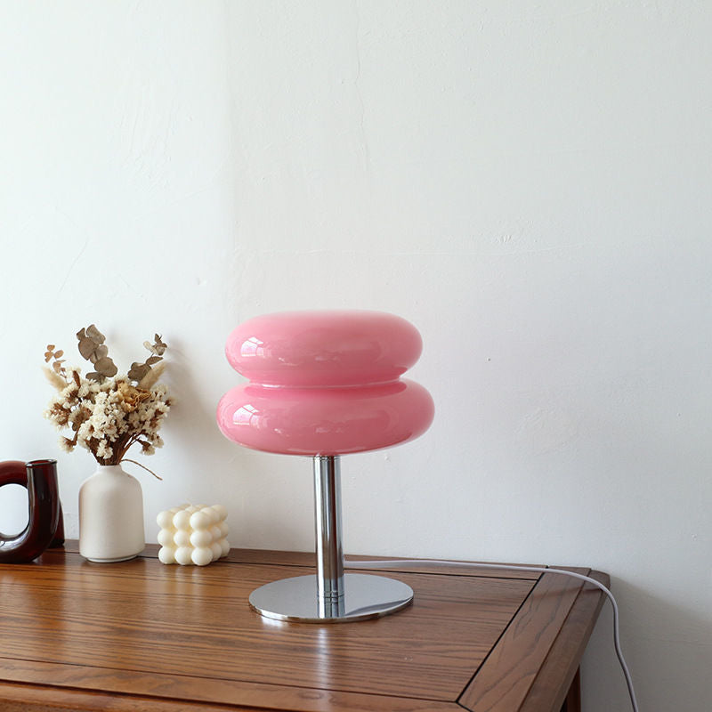 Retro włoska miękka szklana LED lampa stołowa zapewniająca spokojną i relaksującą atmosferę