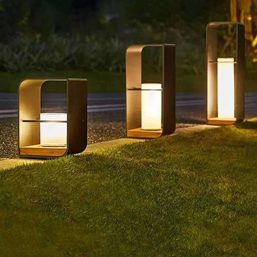 Kwadratowa lampa ogrodowa LED typu słupek do oświetlenia ścieżek