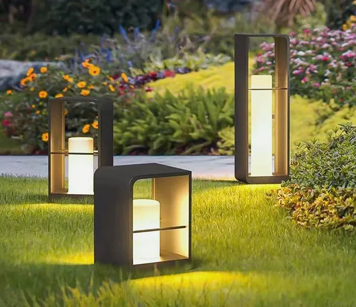 Kwadratowa lampa LED w stylu miejskim do nowoczesnych ogrodów