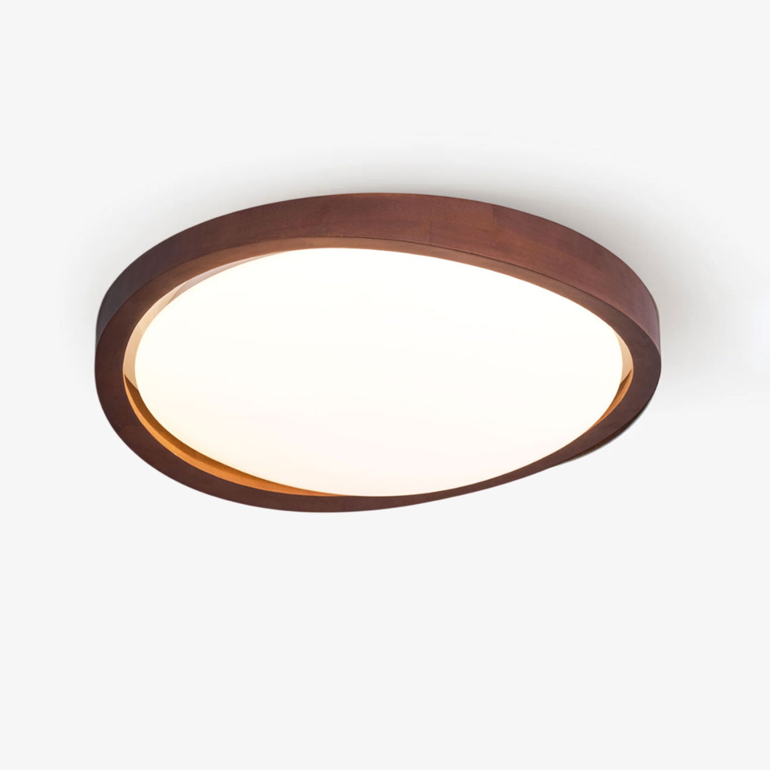 Orzechowy lampa sufitowa LED z zakrzywioną krawędzią do salonu